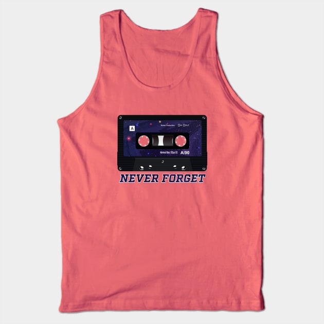 Cassette Audio Mix Tape Never Forget Nostalgic 1990s Tank Top by TGKelly